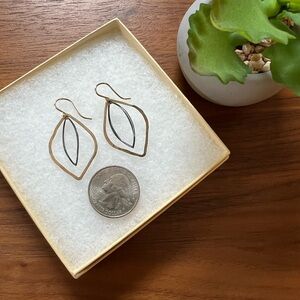 Mixed Metal Leaf Earrings